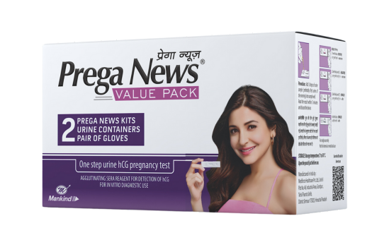 Prega News Value Pack with two test kits included